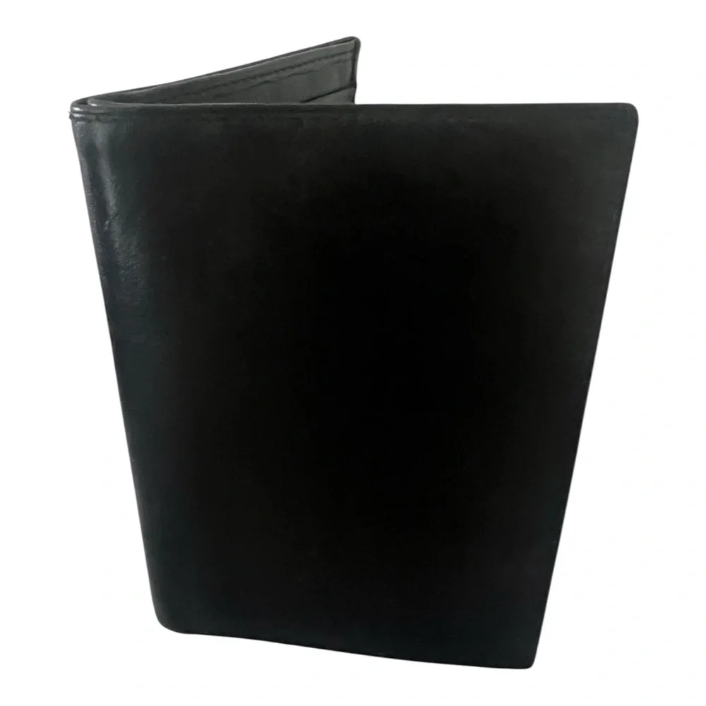 Prada card wallet black calfskin smooth leather 6” x4” vintage